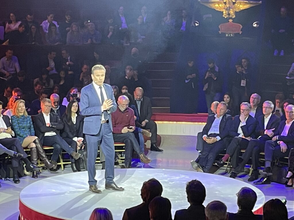 Nicolas Dupont-Aignan (Debout la France), lors de l'évènement Convergences numériques Numeum TechTalks présidentielle candidats